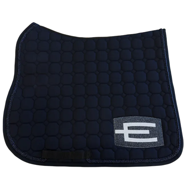 Hovedbilde E- Logo Dressur Schabrak Navy/Hvit 