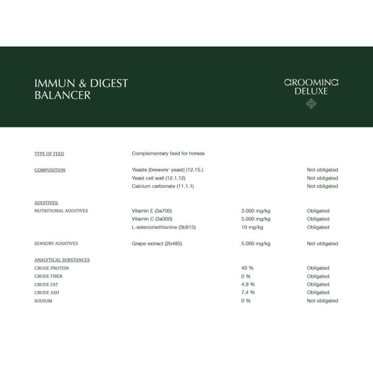 Grooming Deluxe Immun & Digest Balancer 900g