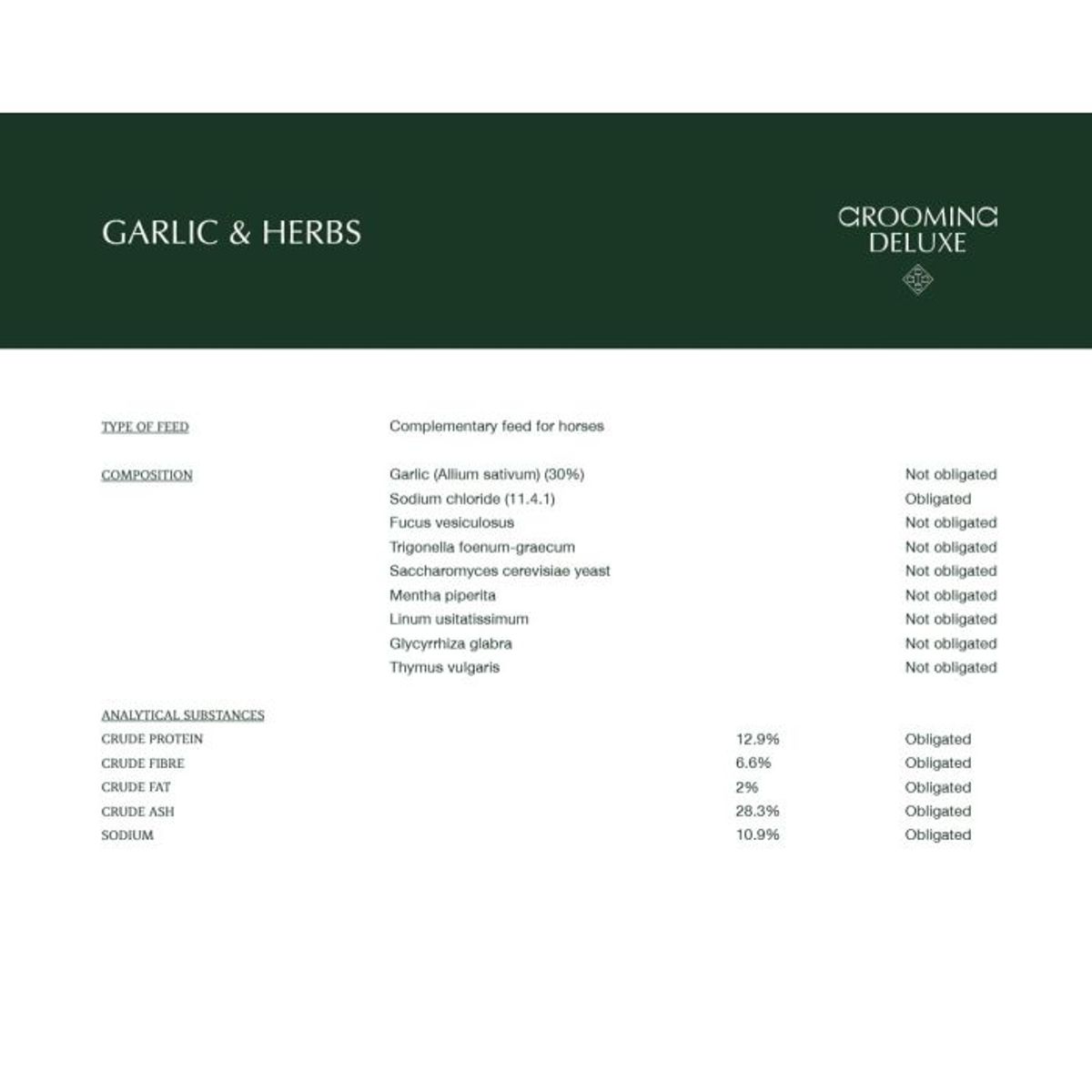 Grooming Deluxe Garlic & Herbs 1kg